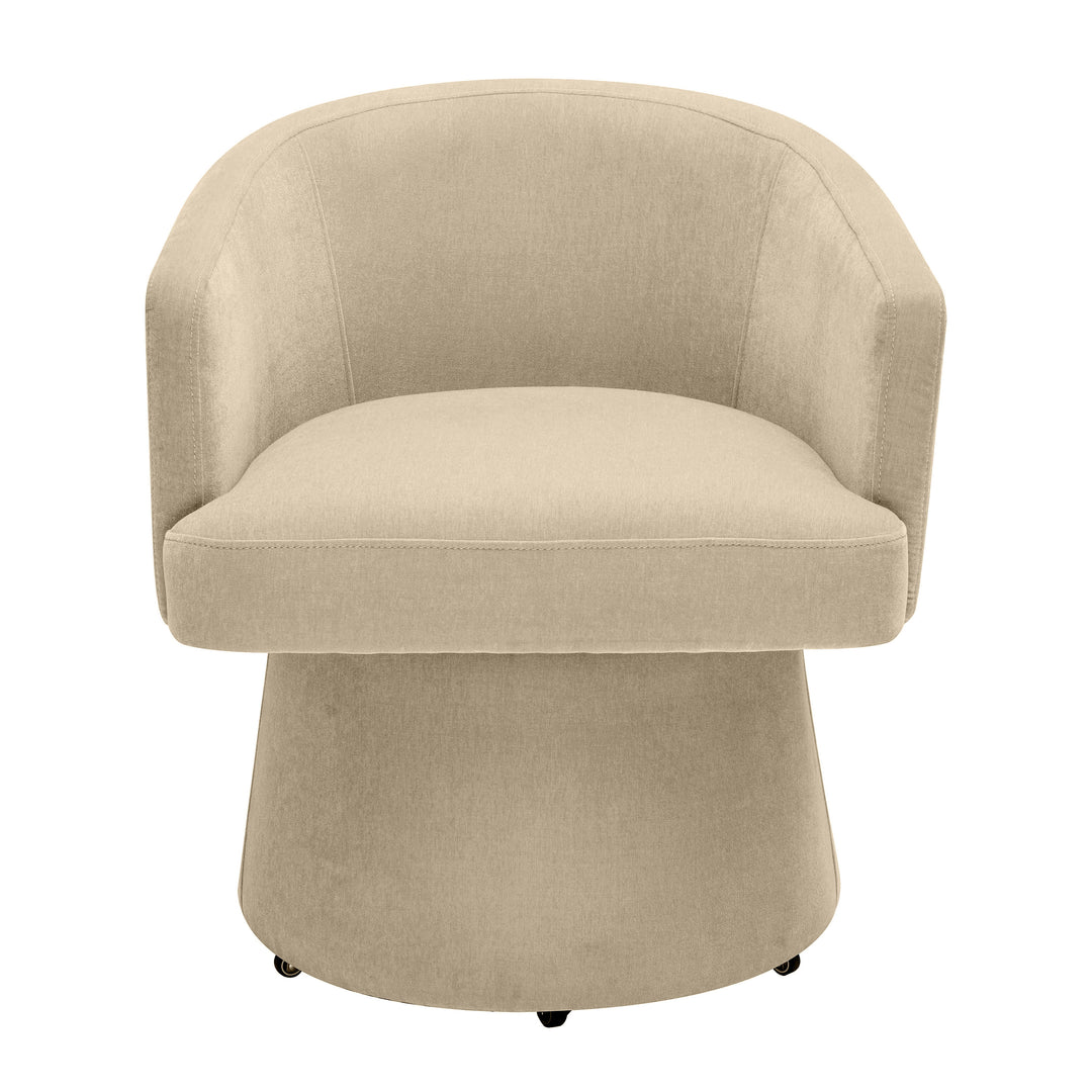 SwayLiving Kristen Taupe Upcycled Chenille Rolling Desk Chair ACCENT + LOUNGE CHAIRS