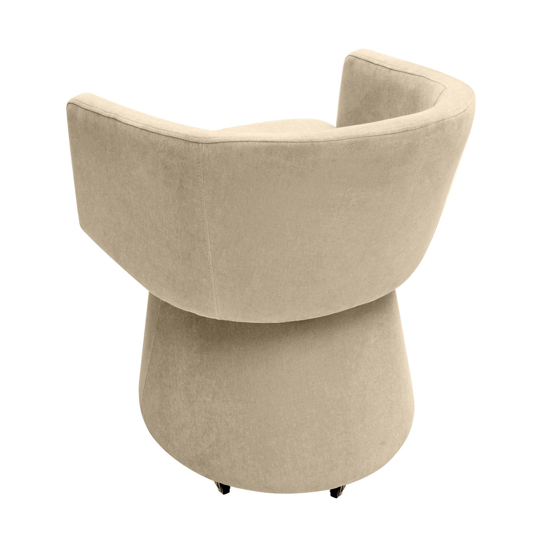 SwayLiving Kristen Taupe Upcycled Chenille Rolling Desk Chair ACCENT + LOUNGE CHAIRS