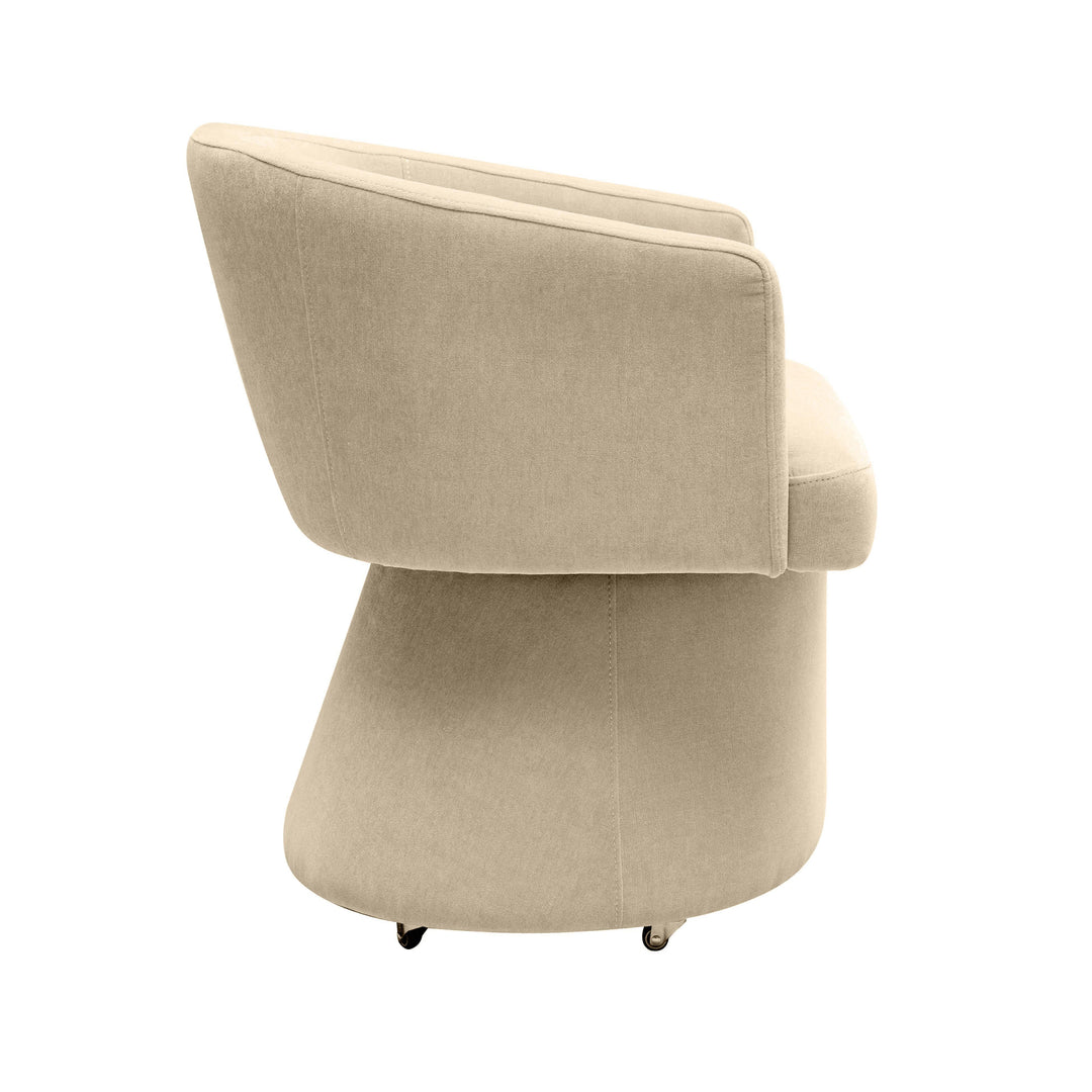 SwayLiving Kristen Taupe Upcycled Chenille Rolling Desk Chair ACCENT + LOUNGE CHAIRS