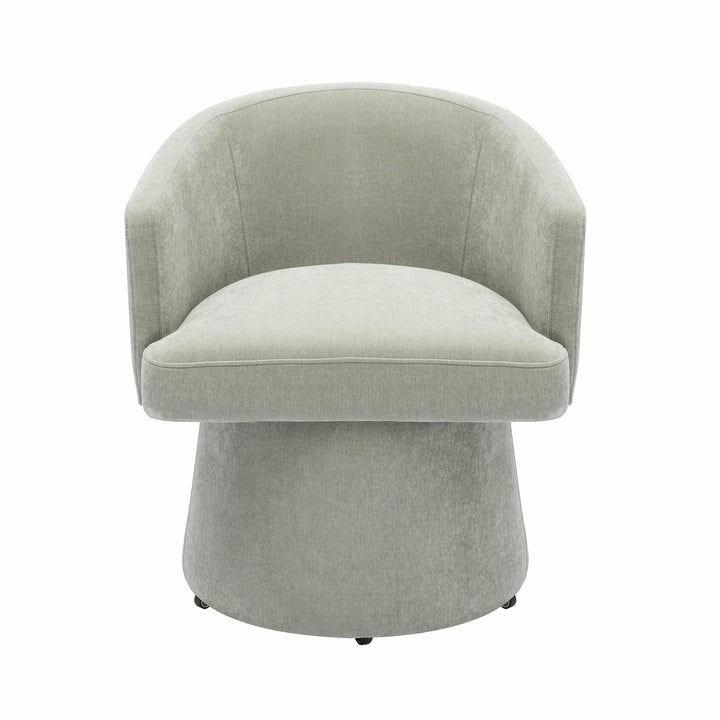 SwayLiving Kristen Light Green Upcycled Chenille Rolling Desk Chair ACCENT + LOUNGE CHAIRS