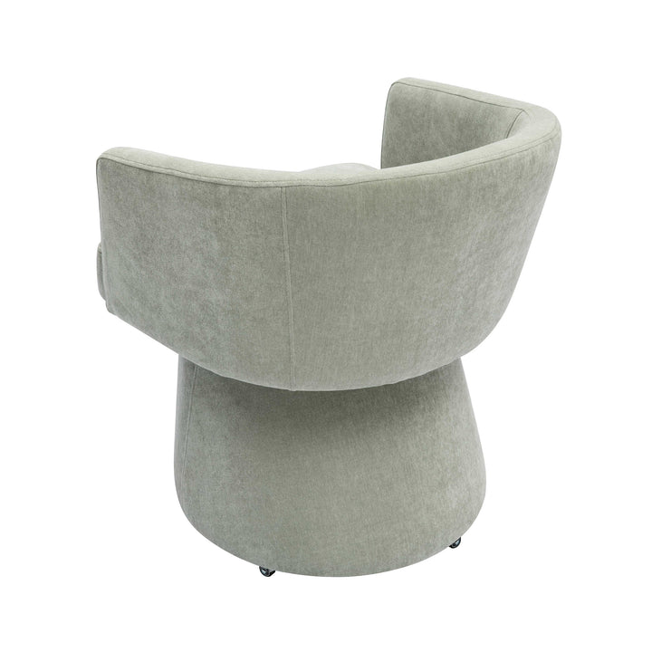 SwayLiving Kristen Light Green Upcycled Chenille Rolling Desk Chair ACCENT + LOUNGE CHAIRS