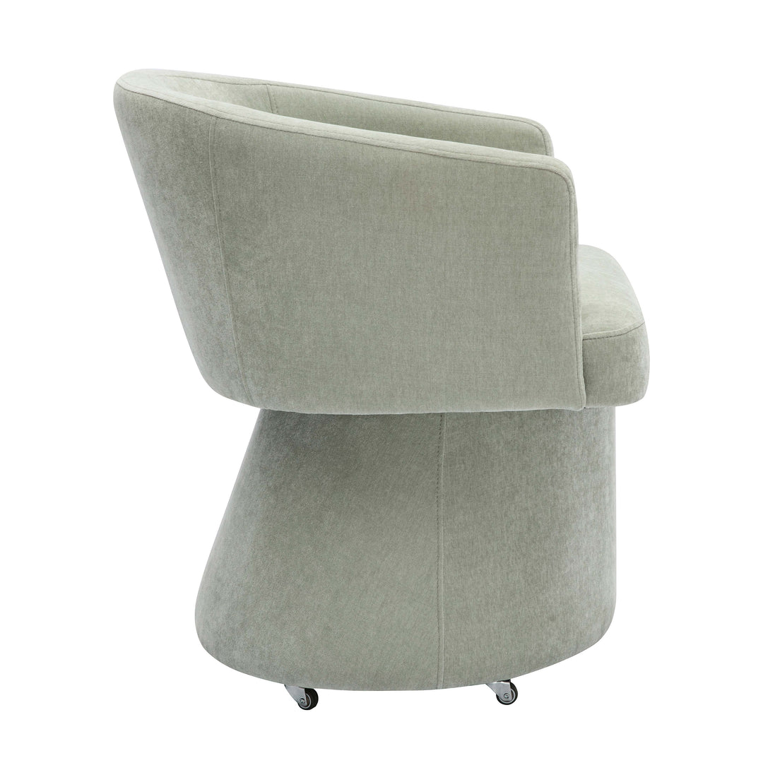 SwayLiving Kristen Light Green Upcycled Chenille Rolling Desk Chair ACCENT + LOUNGE CHAIRS
