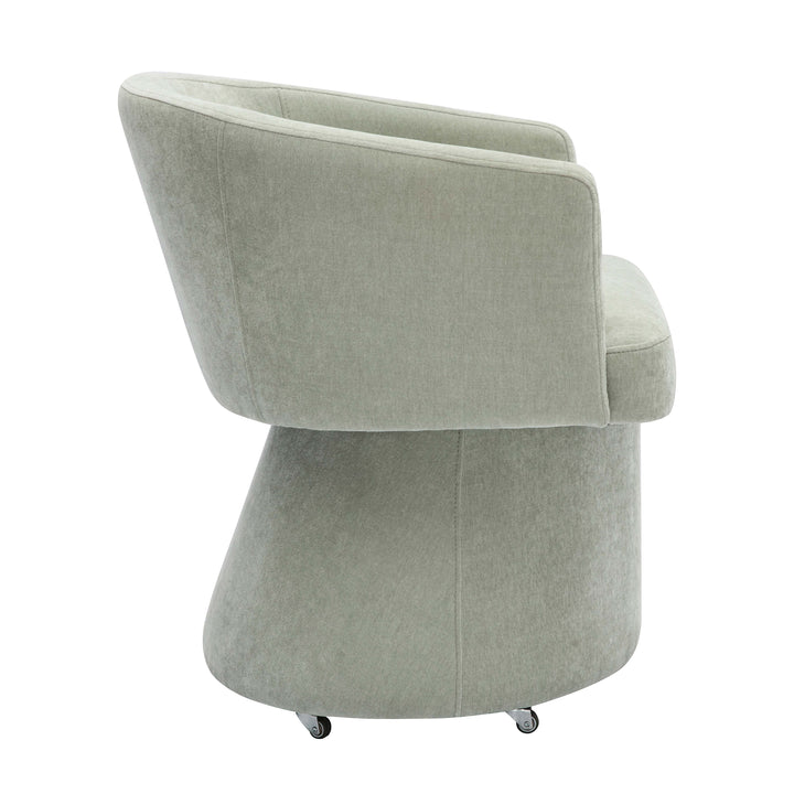 SwayLiving Kristen Light Green Upcycled Chenille Rolling Desk Chair ACCENT + LOUNGE CHAIRS