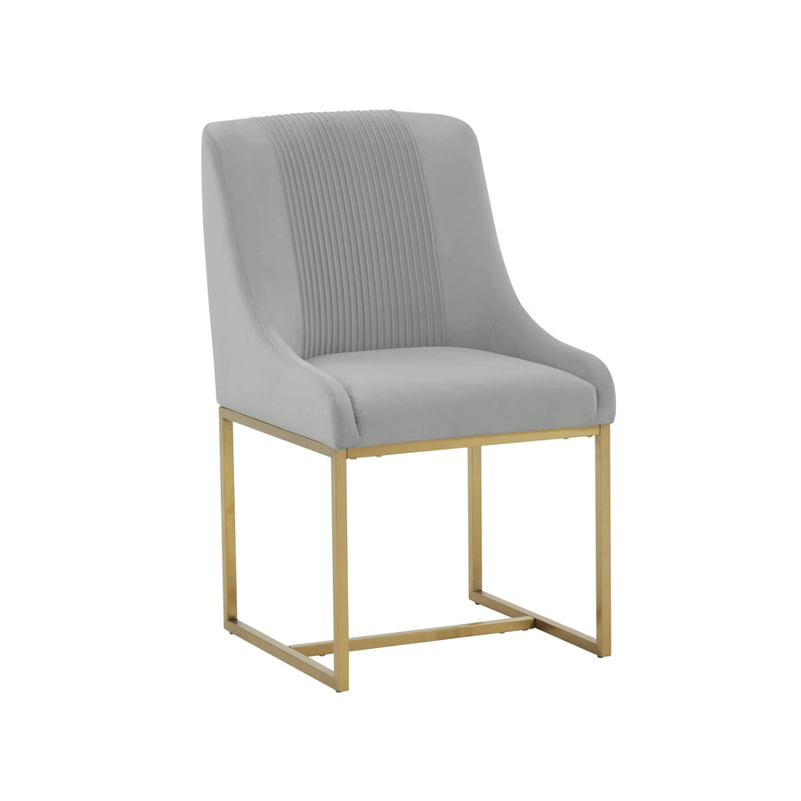 SwayLiving Lisa Grey Pleated Velvet  Dining Chair - Set of 2 DINING CHAIRS