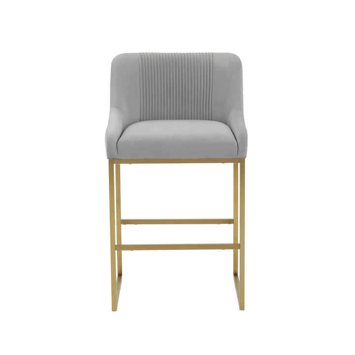 SwayLiving Lisa Grey Pleated Velvet  Dining Chair - Set of 2 DINING CHAIRS