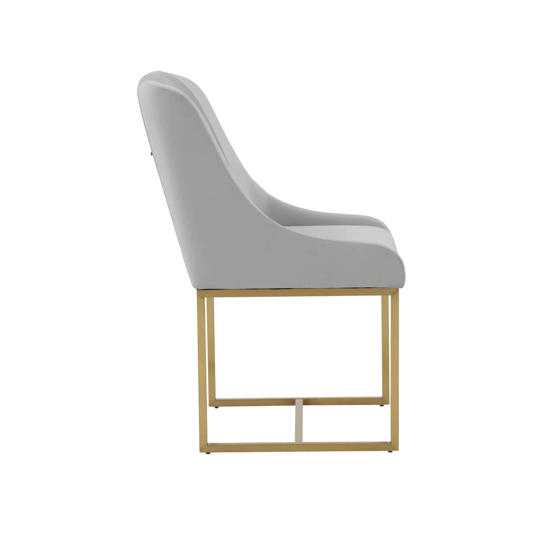 SwayLiving Lisa Grey Pleated Velvet  Dining Chair - Set of 2 DINING CHAIRS