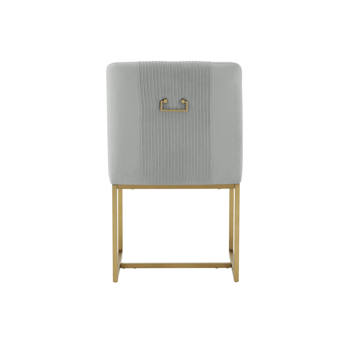 SwayLiving Lisa Grey Pleated Velvet  Dining Chair - Set of 2 DINING CHAIRS