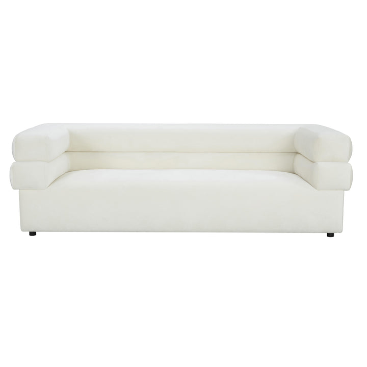 SwayLiving Elsa Cream Velvet Sofa SOFAS + SECTIONALS