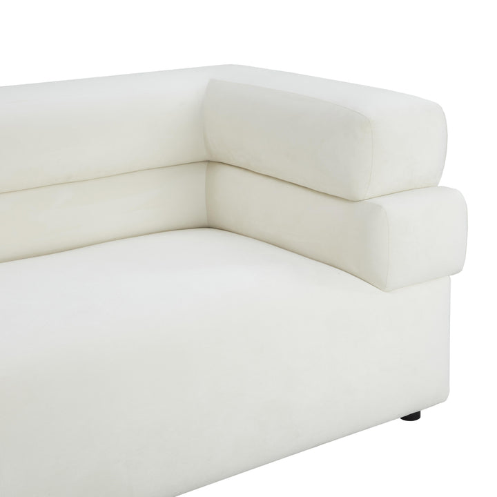 SwayLiving Elsa Cream Velvet Sofa SOFAS + SECTIONALS