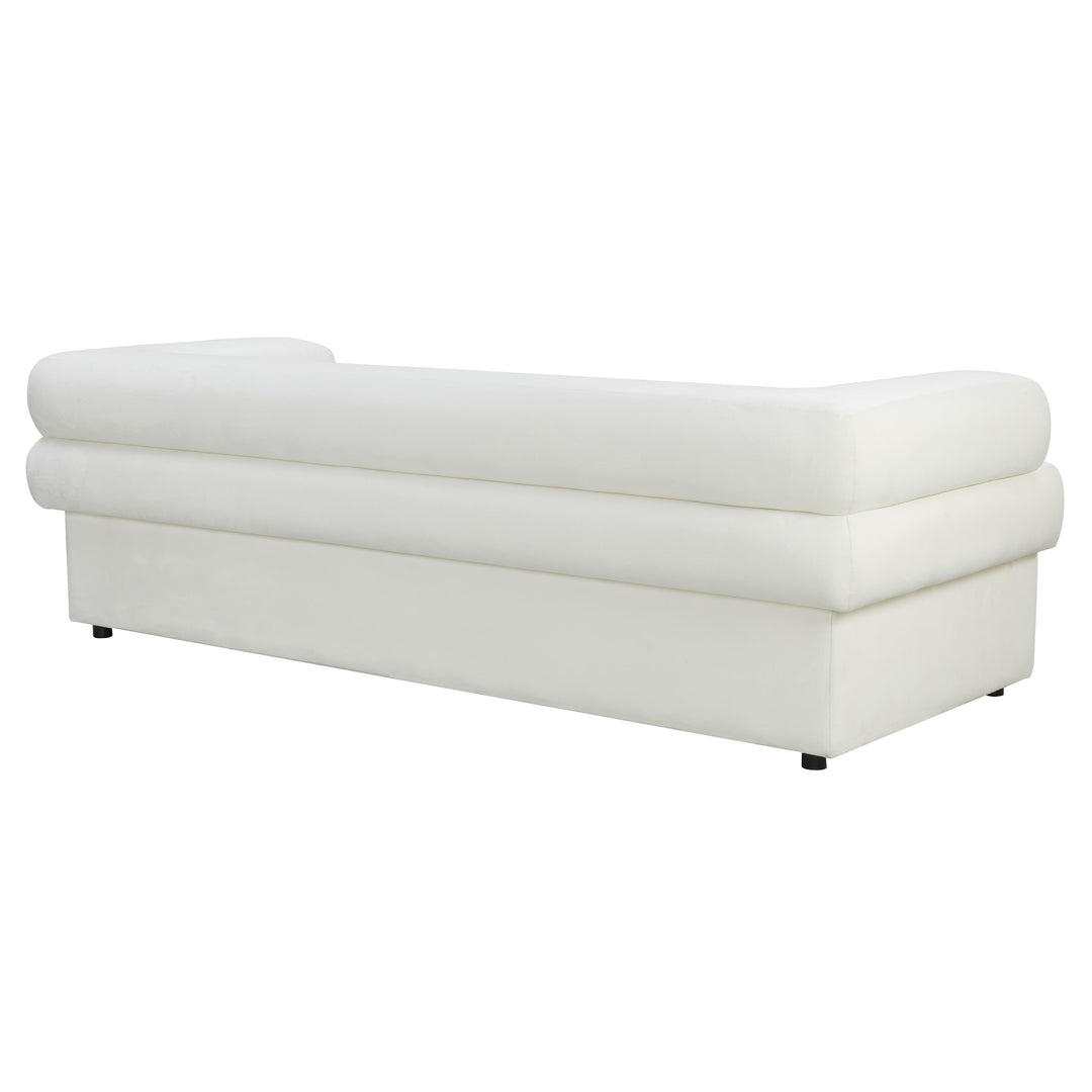 SwayLiving Elsa Cream Velvet Sofa SOFAS + SECTIONALS
