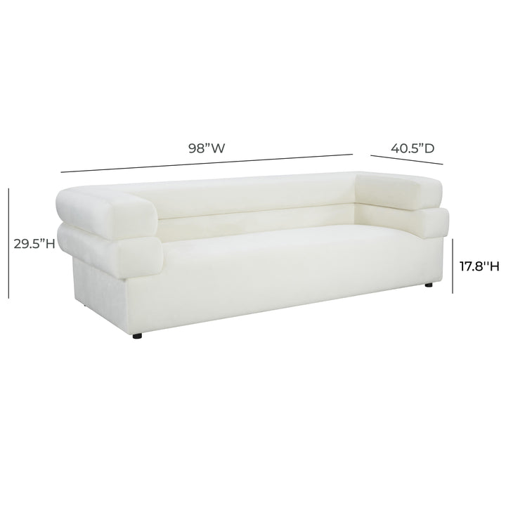 SwayLiving Elsa Cream Velvet Sofa SOFAS + SECTIONALS
