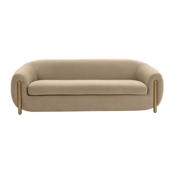SwayLiving Lina Cafe Au Lait Brown Velvet Sofa SOFAS + SECTIONALS