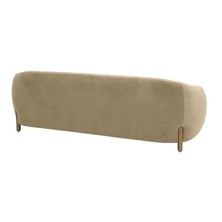 SwayLiving Lina Cafe Au Lait Brown Velvet Sofa SOFAS + SECTIONALS