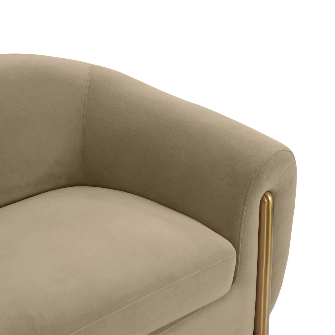 SwayLiving Lina Cafe Au Lait Brown Velvet Sofa SOFAS + SECTIONALS
