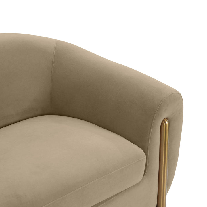 SwayLiving Lina Cafe Au Lait Brown Velvet Sofa SOFAS + SECTIONALS