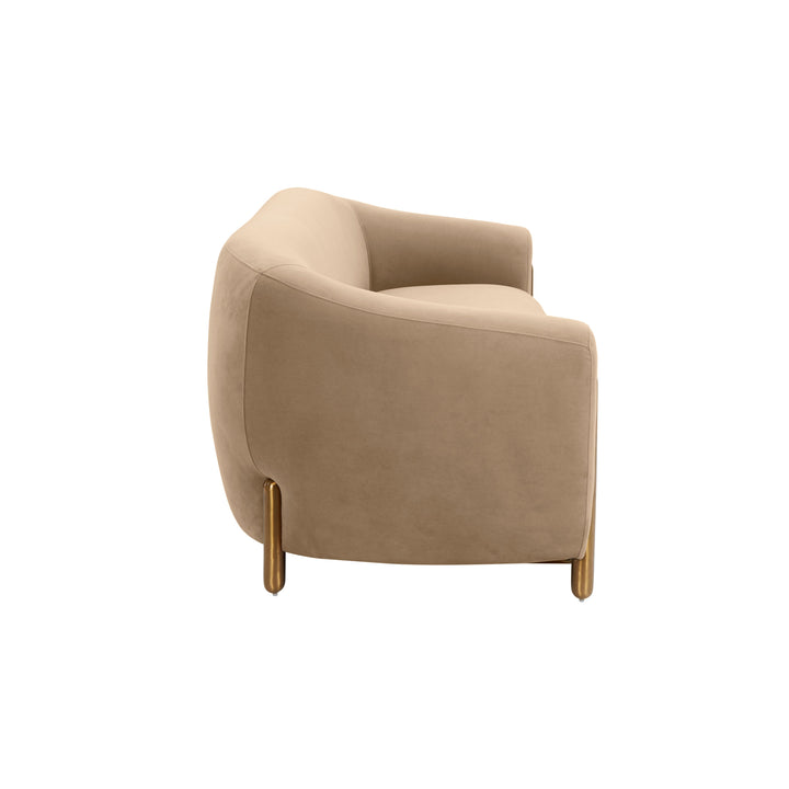 SwayLiving Lina Cafe Au Lait Brown Velvet Sofa SOFAS + SECTIONALS