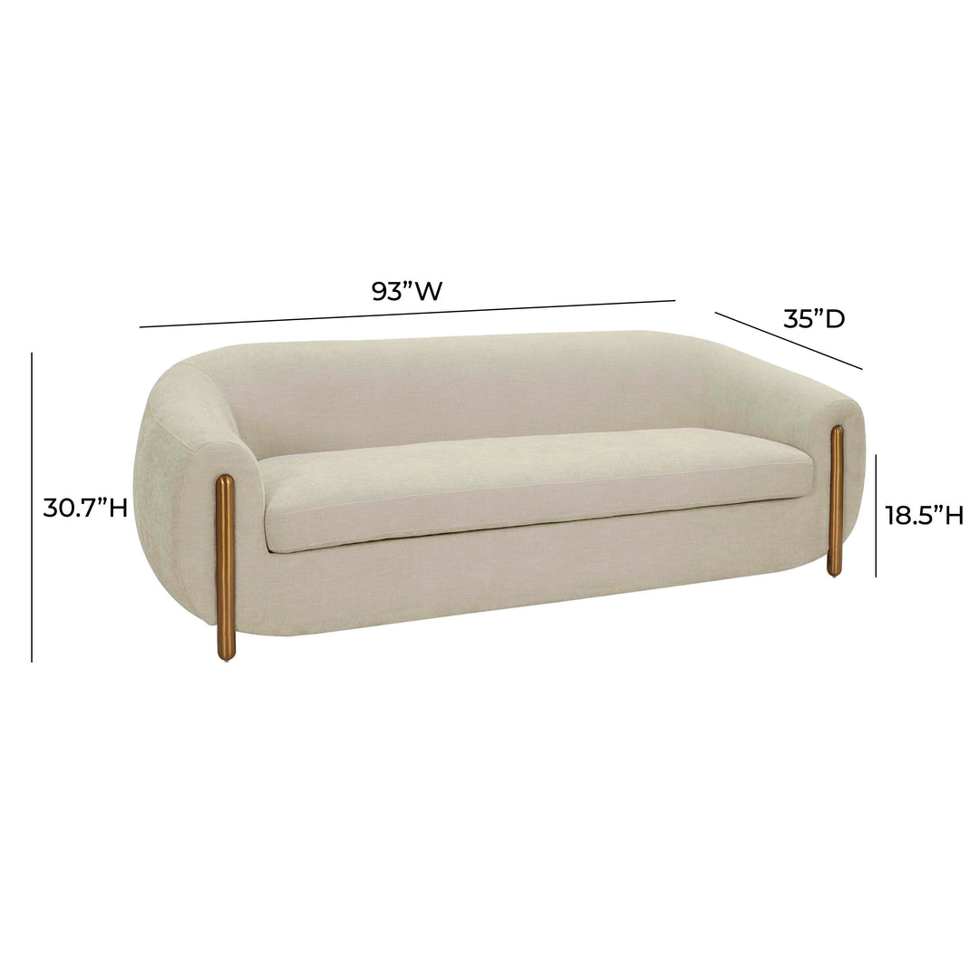 SwayLiving Lina Cream Textured Linen Sofa SOFAS + SECTIONALS