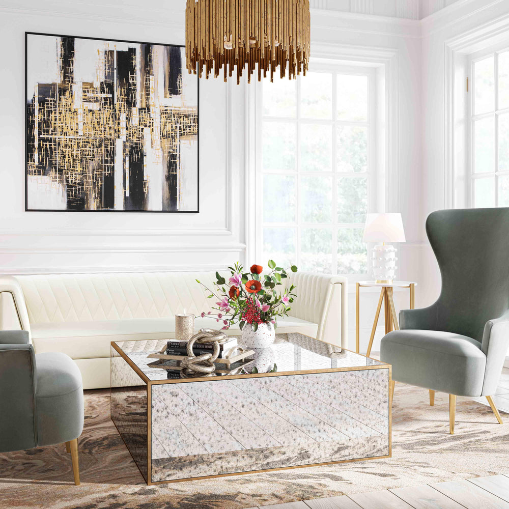 SwayLiving Lana Mirrored Large Coffee Table COFFEE TABLES