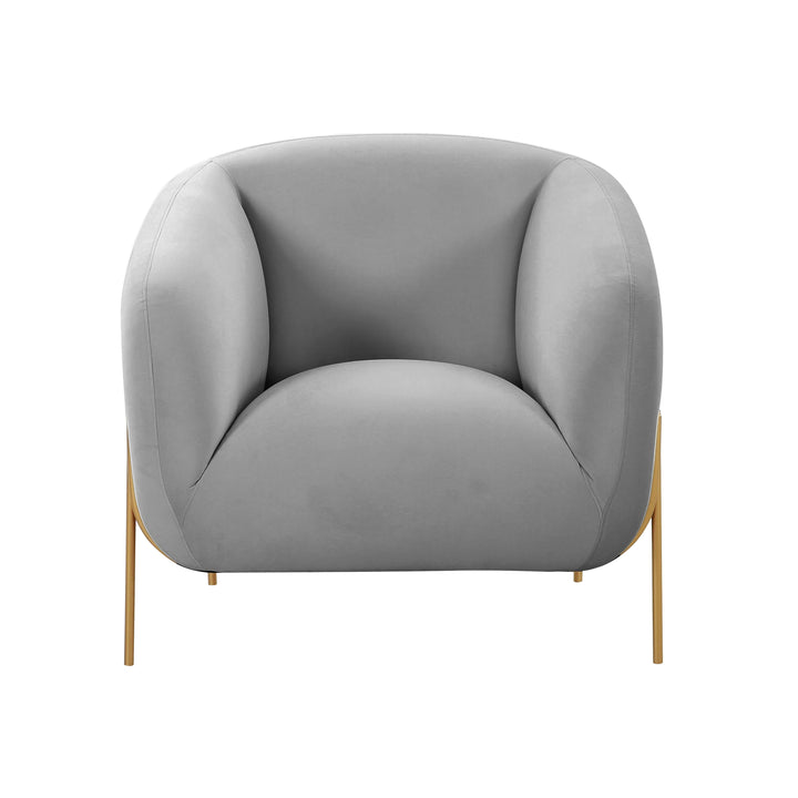 SwayLiving Kandra Grey Velvet Accent Chair ACCENT + LOUNGE CHAIRS