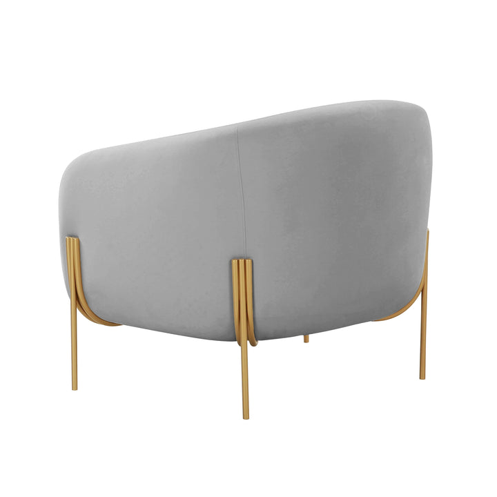SwayLiving Kandra Grey Velvet Accent Chair ACCENT + LOUNGE CHAIRS