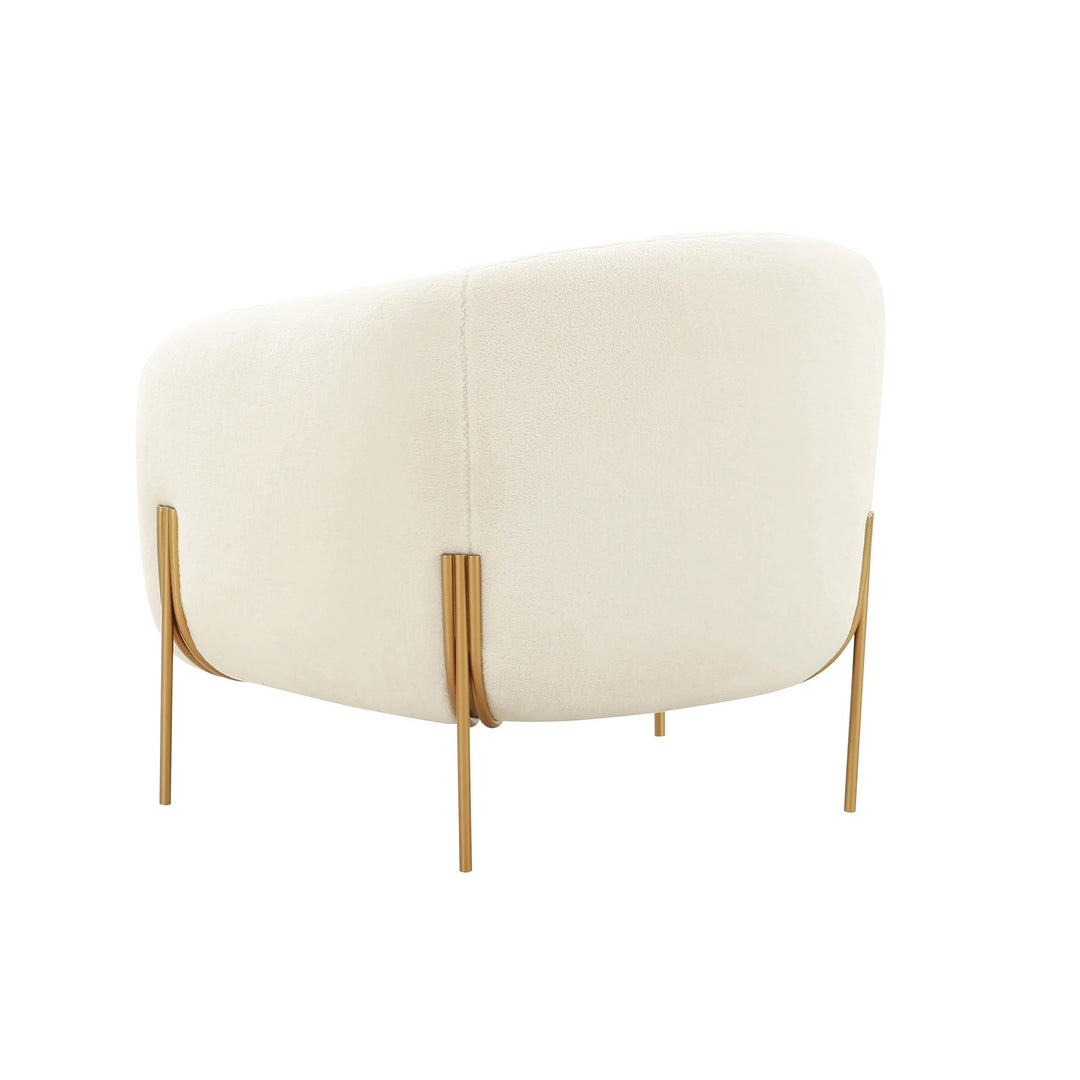 SwayLiving Kandra Cream Shearling Accent Chair ACCENT + LOUNGE CHAIRS