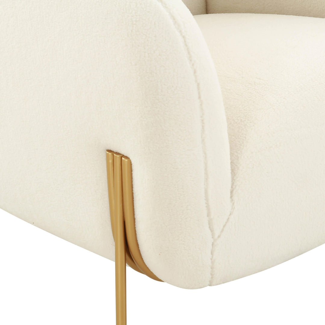 SwayLiving Kandra Cream Shearling Accent Chair ACCENT + LOUNGE CHAIRS