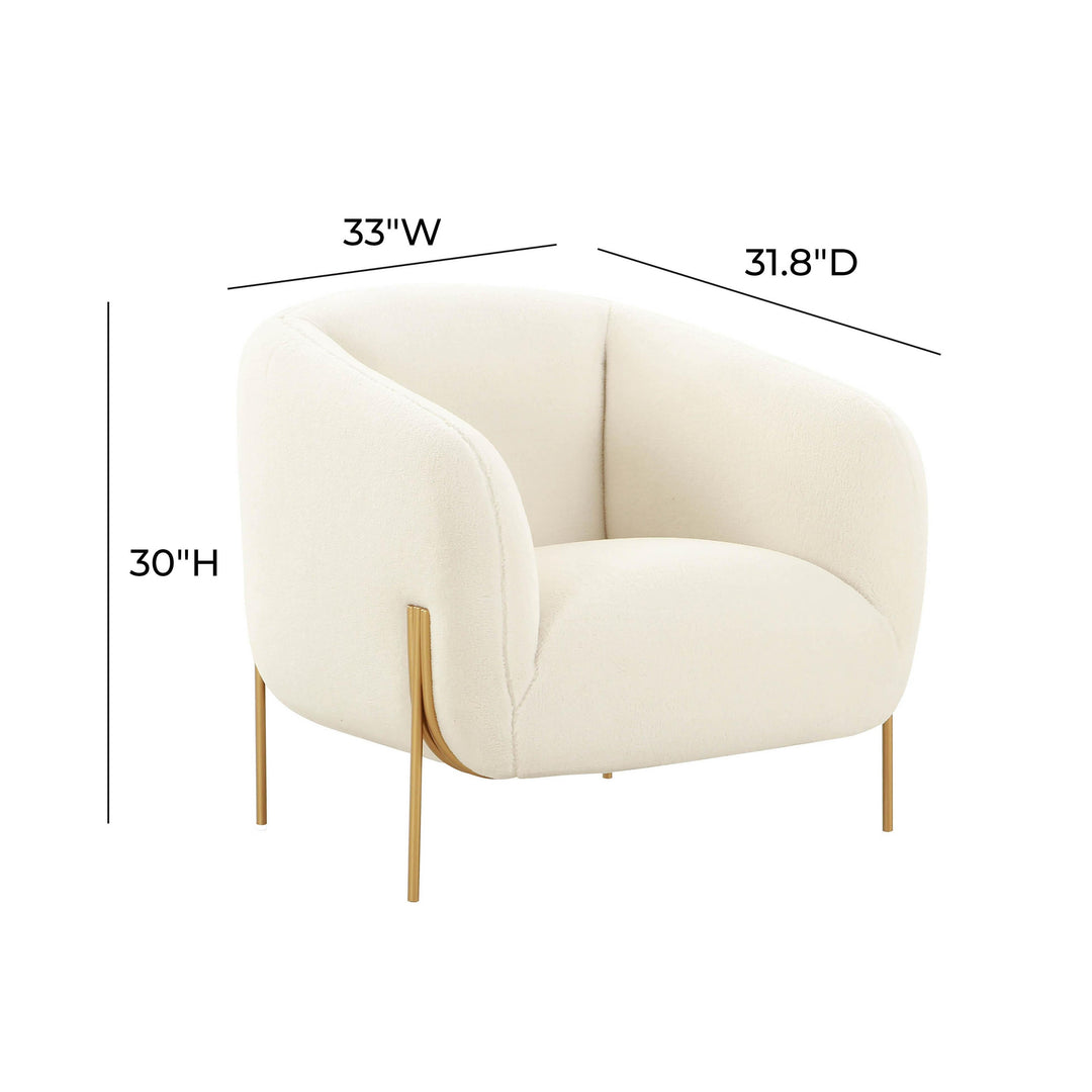 SwayLiving Kandra Cream Shearling Accent Chair ACCENT + LOUNGE CHAIRS