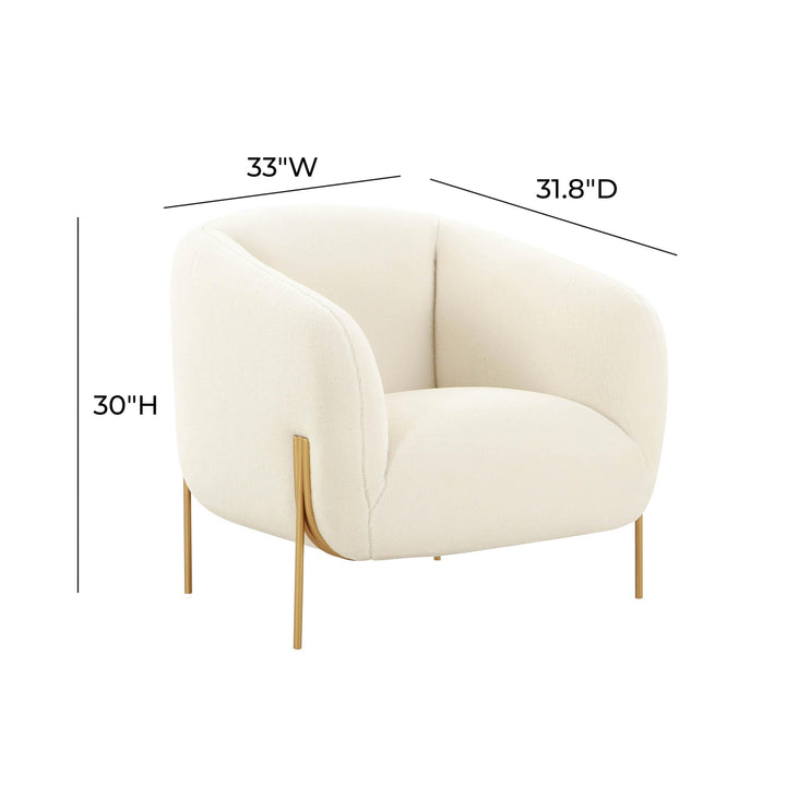 SwayLiving Kandra Cream Shearling Accent Chair ACCENT + LOUNGE CHAIRS
