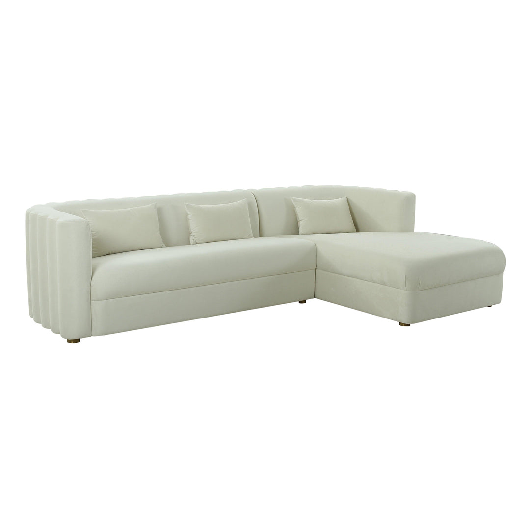 SwayLiving Callie Cream Velvet Sectional - RAF SOFAS + SECTIONALS