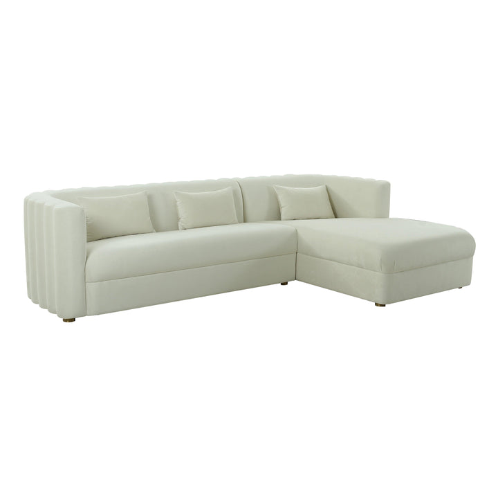 SwayLiving Callie Cream Velvet Sectional - RAF SOFAS + SECTIONALS