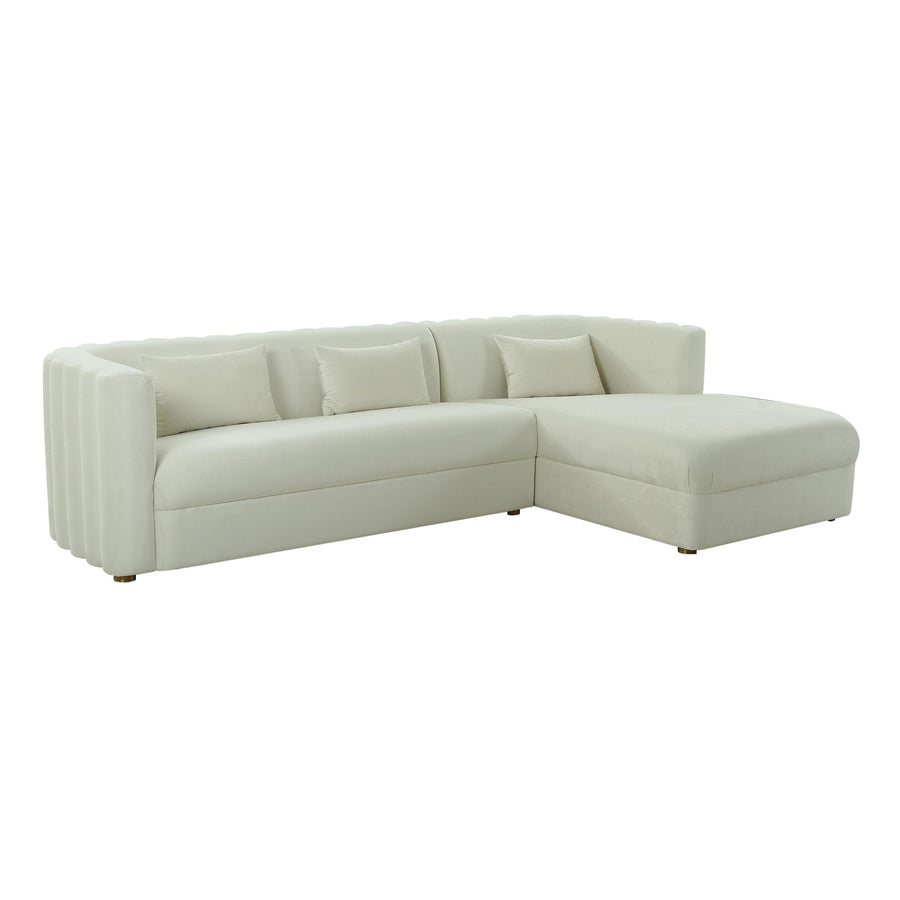 SwayLiving Callie Cream Velvet Sectional - RAF SOFAS + SECTIONALS