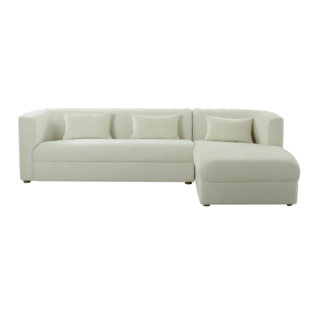 SwayLiving Callie Cream Velvet Sectional - RAF SOFAS + SECTIONALS
