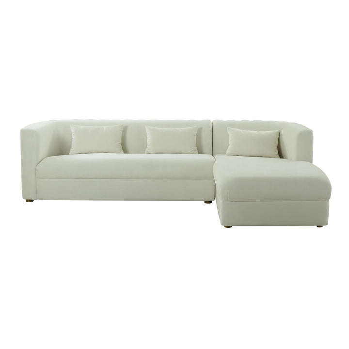 SwayLiving Callie Cream Velvet Sectional - RAF SOFAS + SECTIONALS
