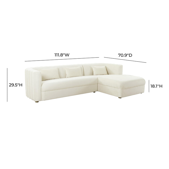 SwayLiving Callie Cream Velvet Sectional - RAF SOFAS + SECTIONALS