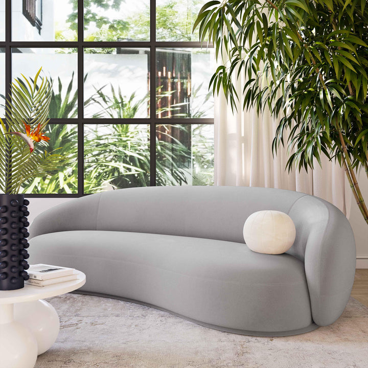 SwayLiving Kendall Light Grey Velvet Sofa SOFAS + SECTIONALS