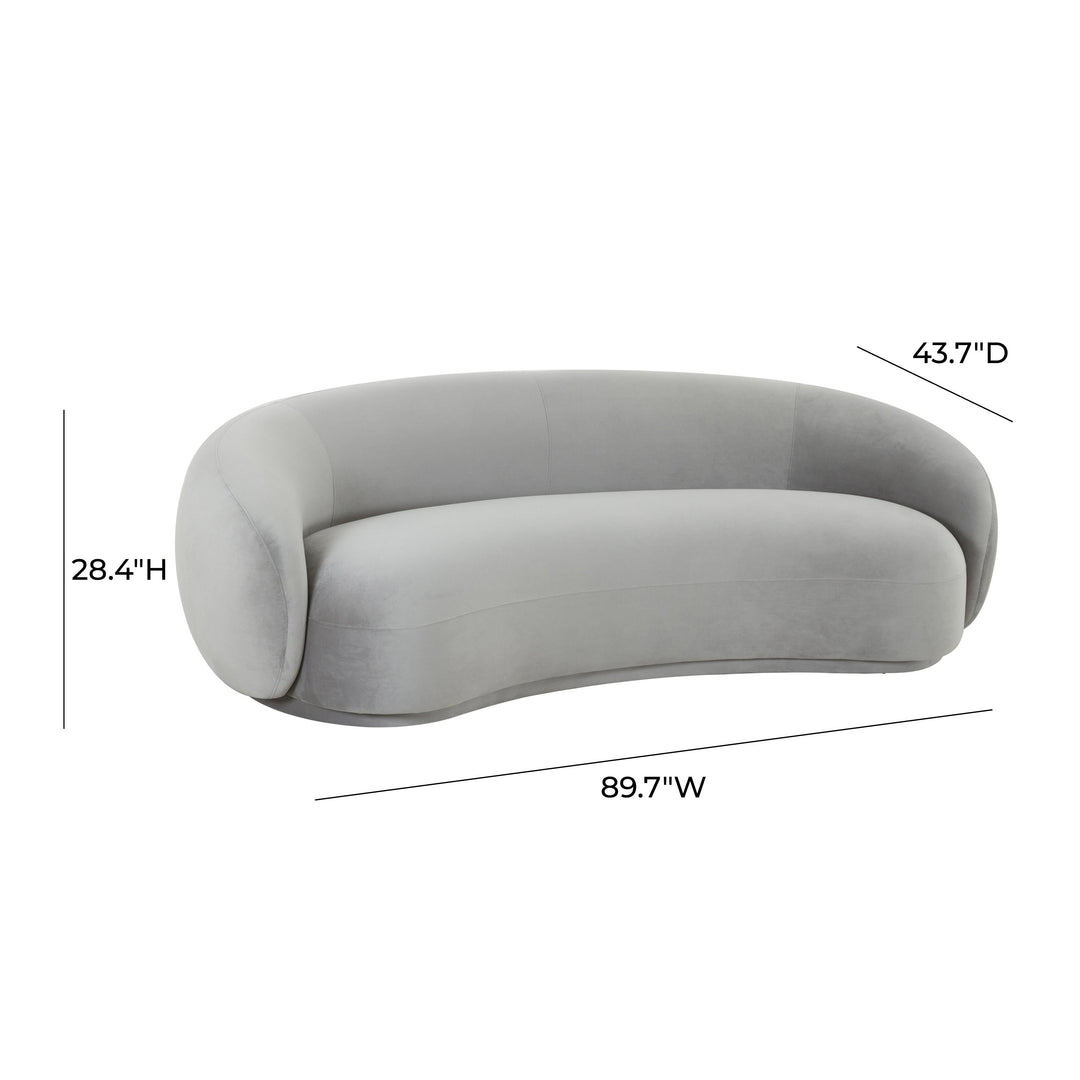 SwayLiving Kendall Light Grey Velvet Sofa SOFAS + SECTIONALS