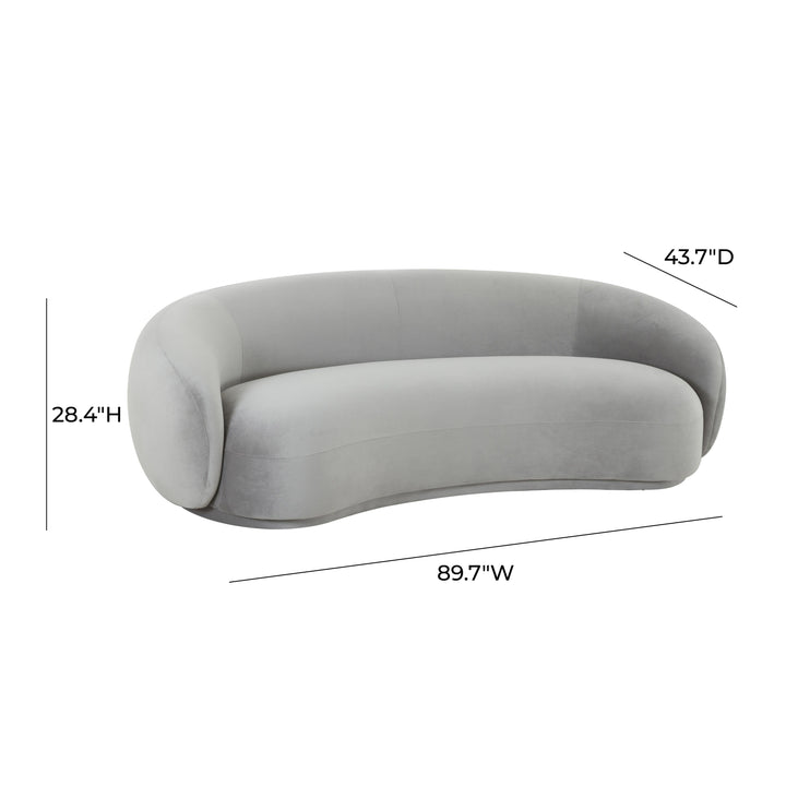 SwayLiving Kendall Light Grey Velvet Sofa SOFAS + SECTIONALS