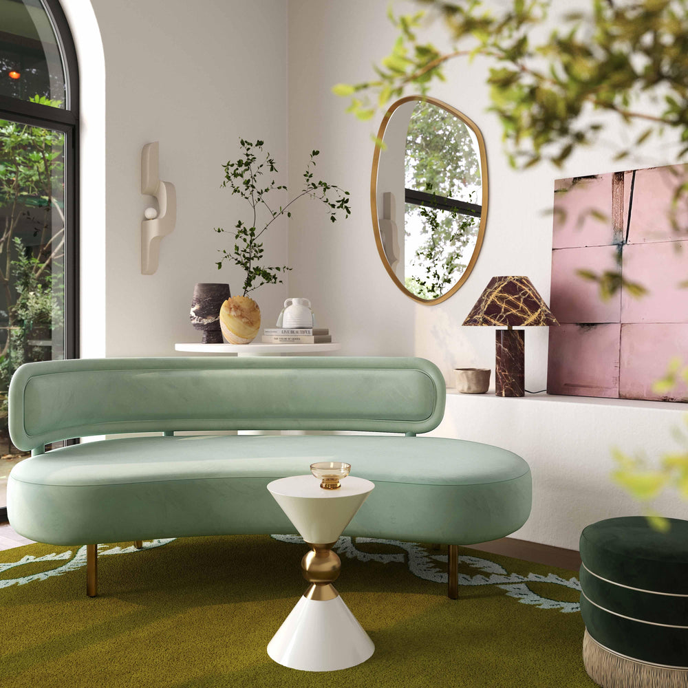 SwayLiving Tischa Mint Green Velvet Sofa SOFAS + SECTIONALS