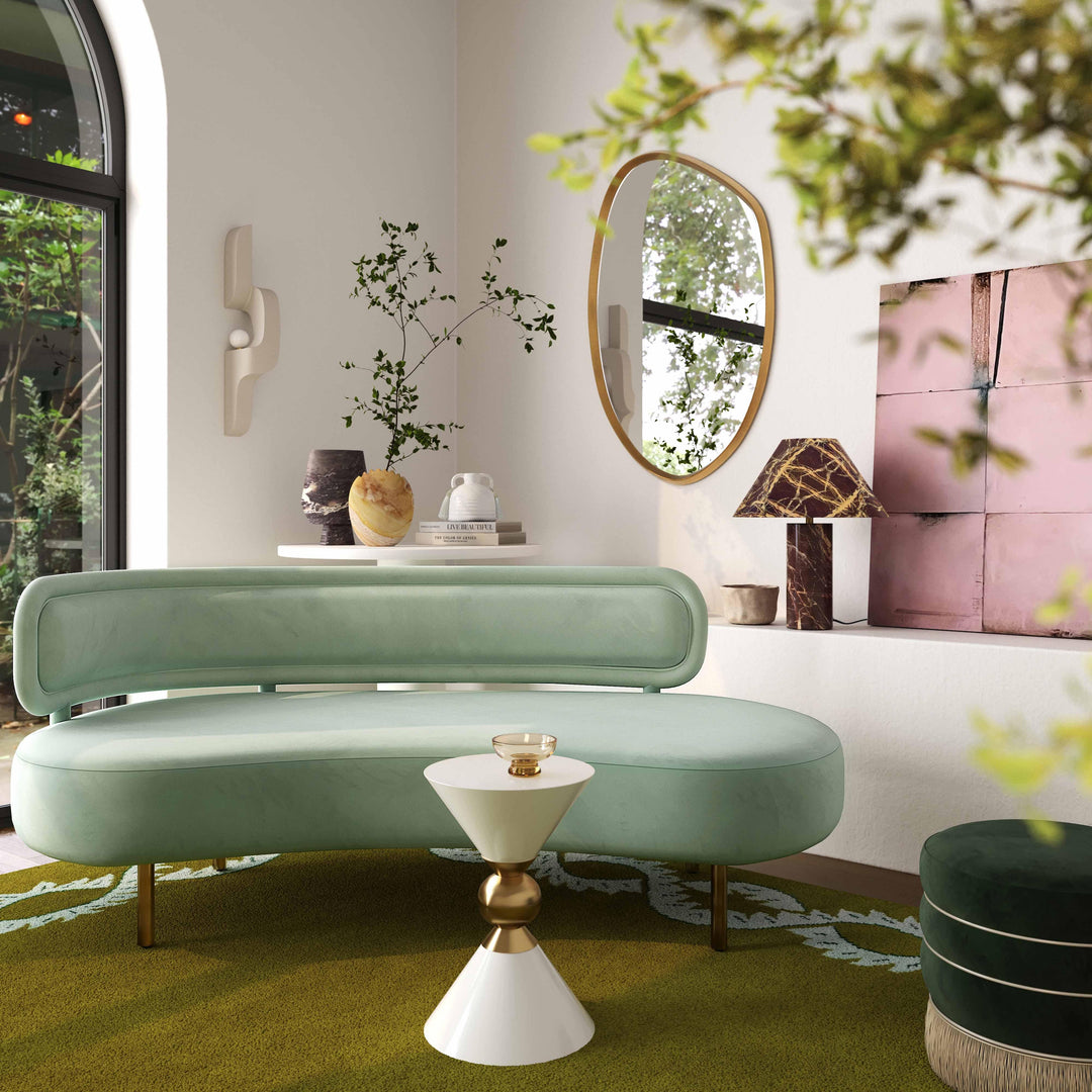 SwayLiving Tischa Mint Green Velvet Sofa SOFAS + SECTIONALS