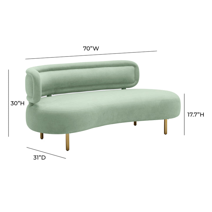 SwayLiving Tischa Mint Green Velvet Sofa SOFAS + SECTIONALS