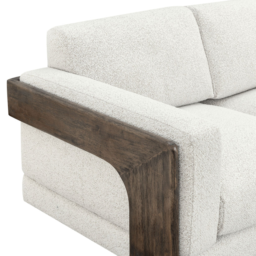 Elyn 91" Cream Contract-Grade Boucle Sofa