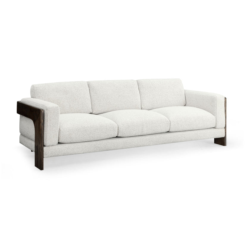 Elyn 91" Cream Contract-Grade Boucle Sofa