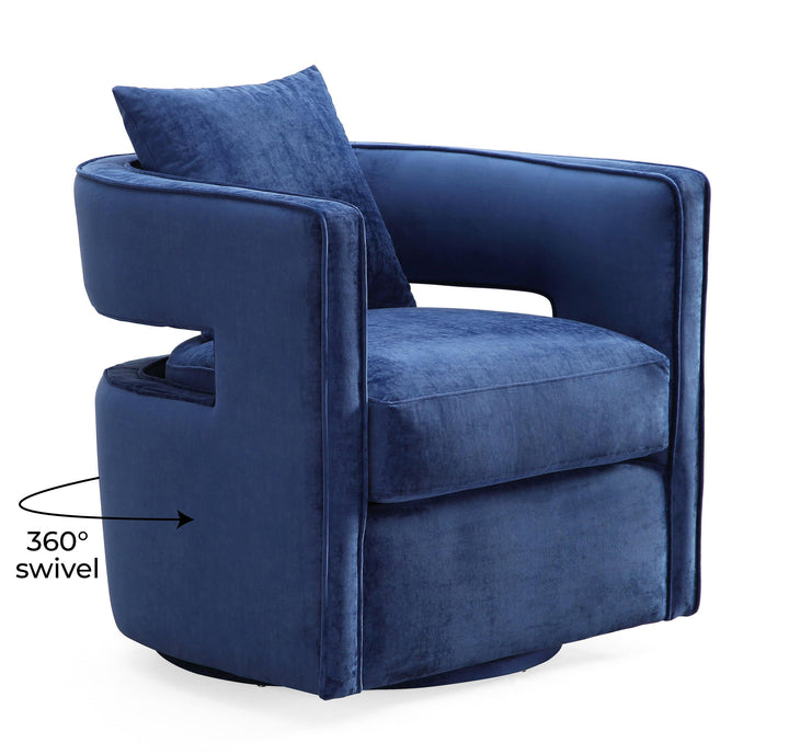 SwayLiving Kennedy Navy Swivel Chair ACCENT + LOUNGE CHAIRS