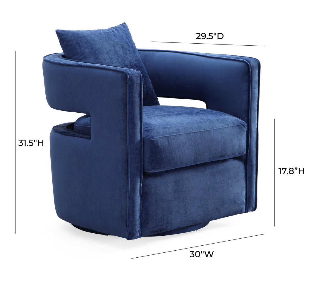 SwayLiving Kennedy Navy Swivel Chair ACCENT + LOUNGE CHAIRS