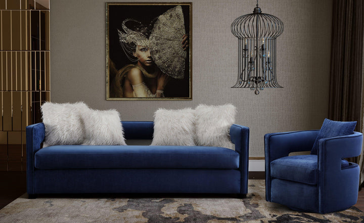 SwayLiving Kennedy Navy Swivel Chair ACCENT + LOUNGE CHAIRS