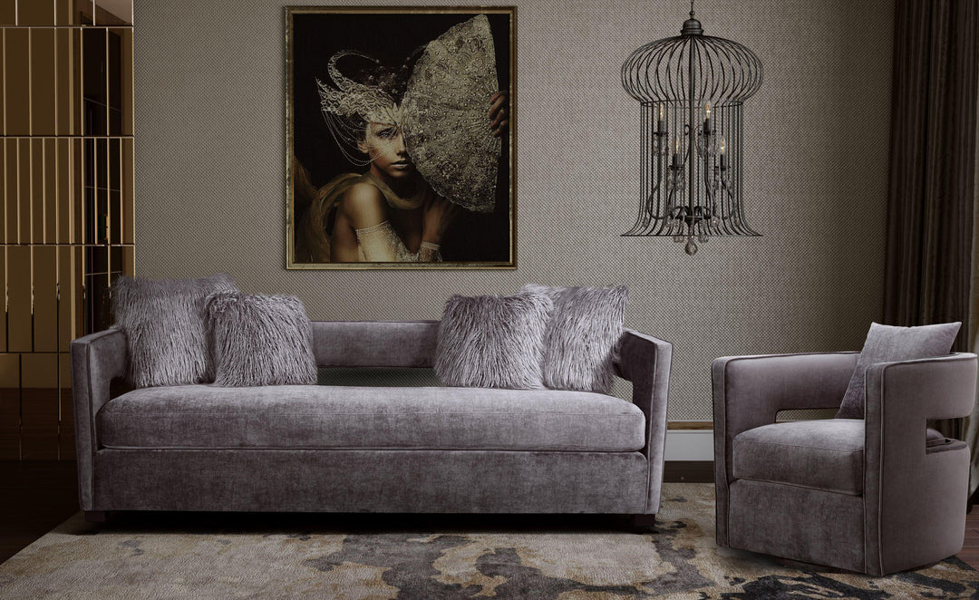 SwayLiving Kennedy Grey Swivel Chair ACCENT + LOUNGE CHAIRS