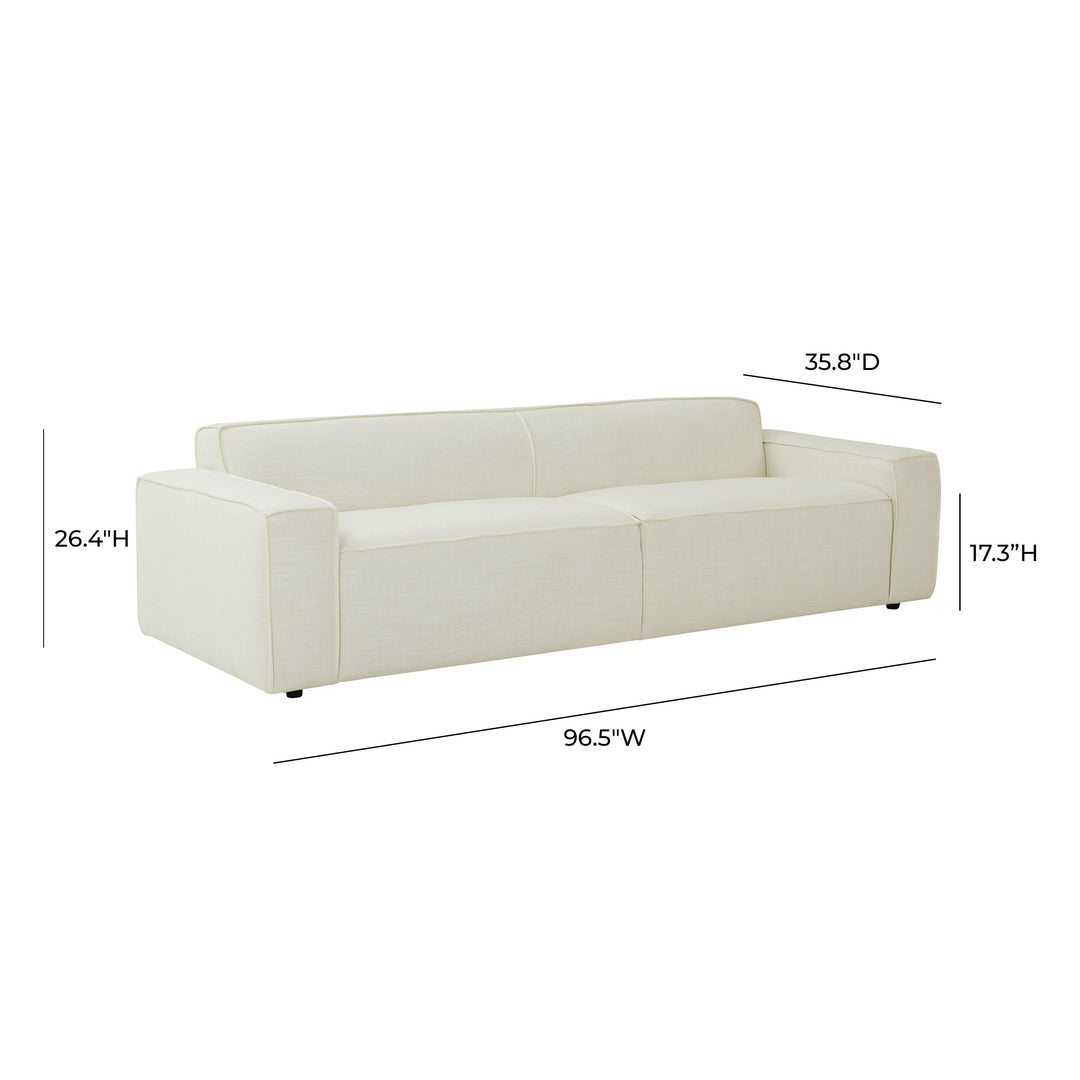 SwayLiving Olafur Cream Linen Sofa SOFAS + SECTIONALS
