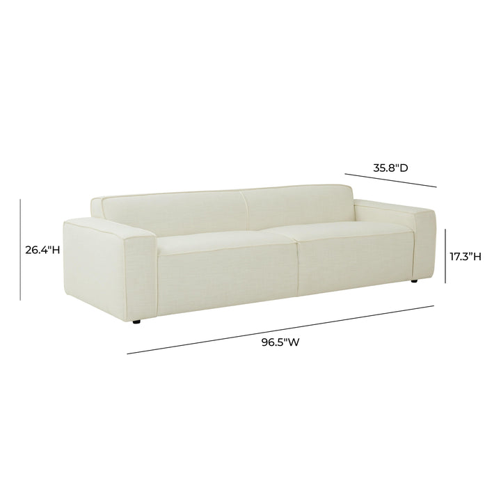 SwayLiving Olafur Cream Linen Sofa SOFAS + SECTIONALS