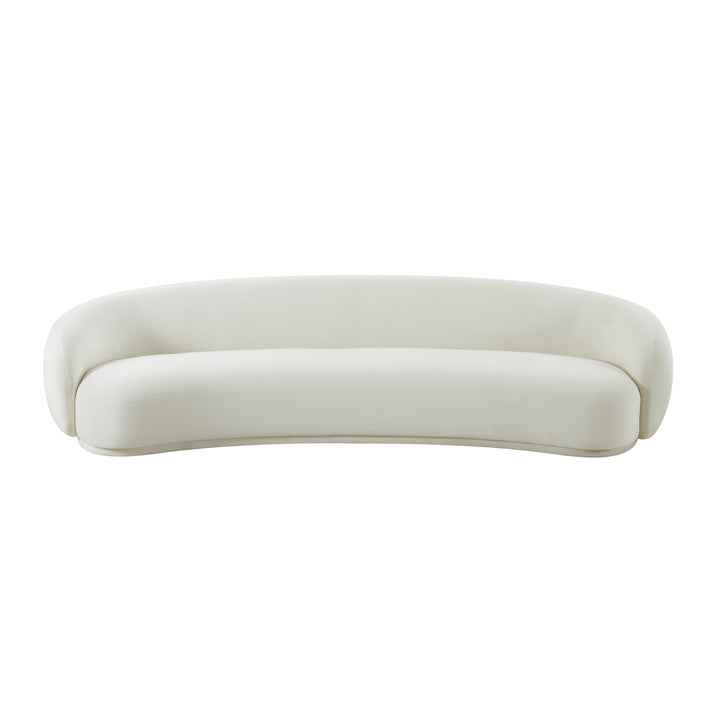 SwayLiving Kendall Cream Velvet 120 Inch Sofa SOFAS + SECTIONALS