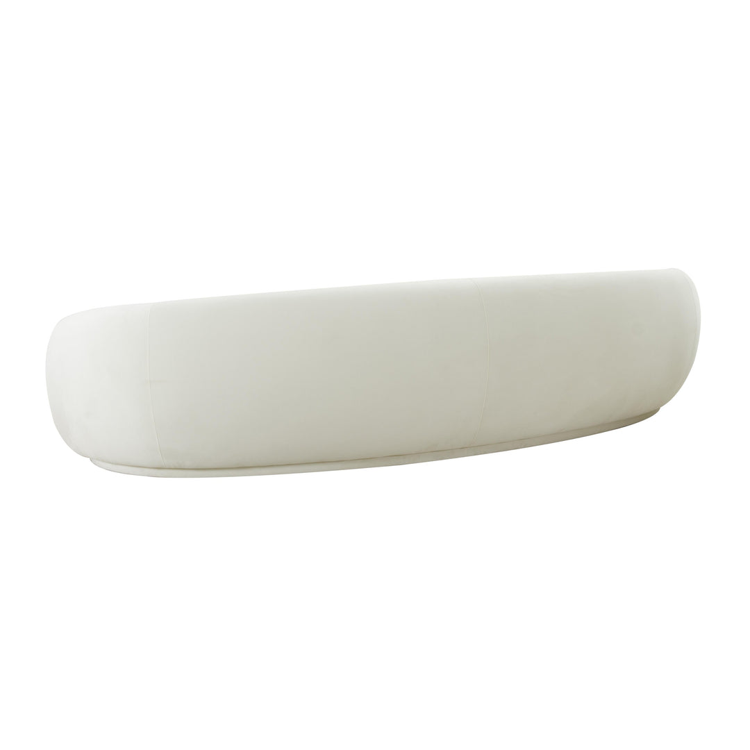 SwayLiving Kendall Cream Velvet 120 Inch Sofa SOFAS + SECTIONALS